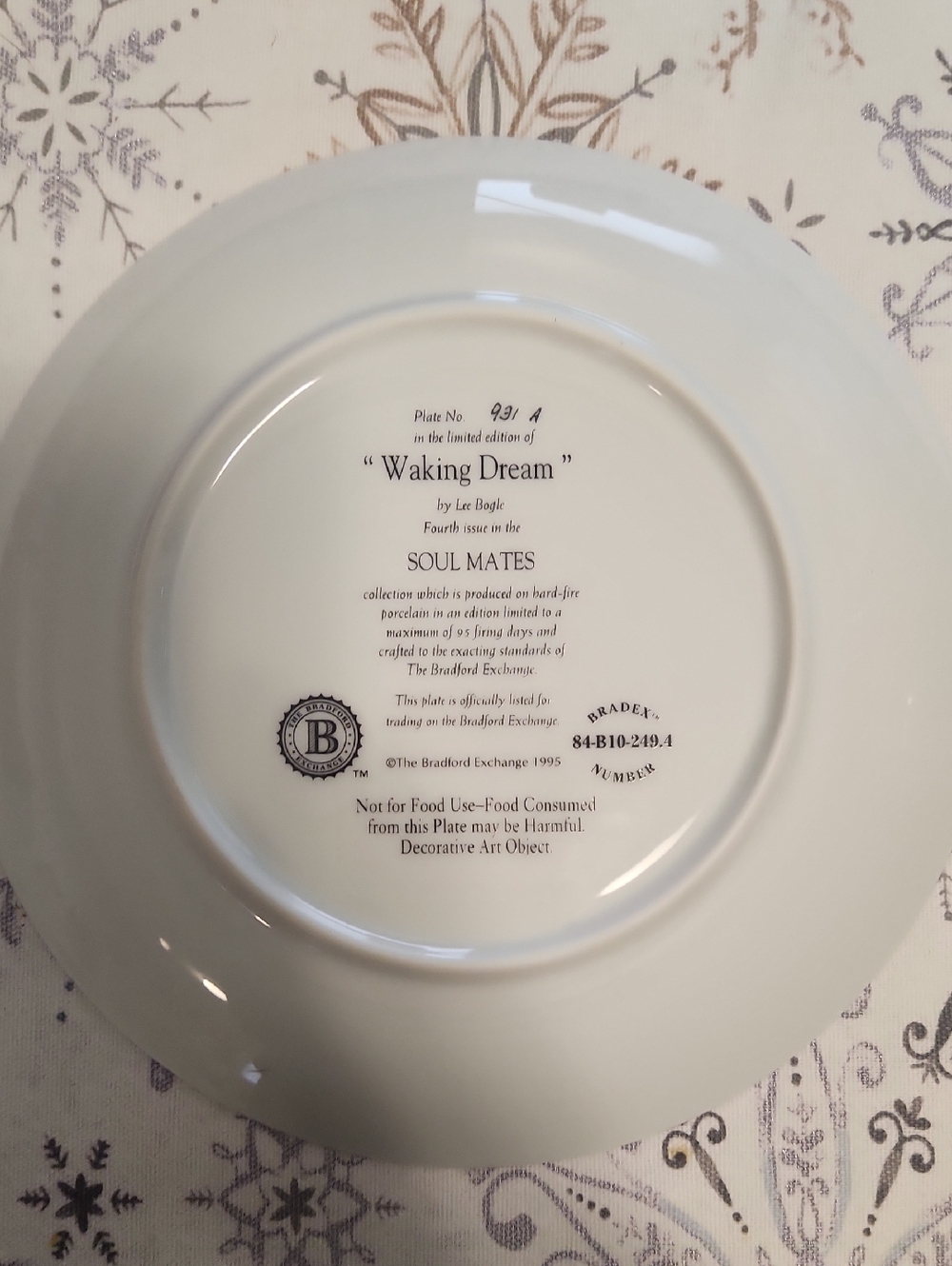 The Bradford Exchange White 'Waking Dream' Decorative Porcelain Plate